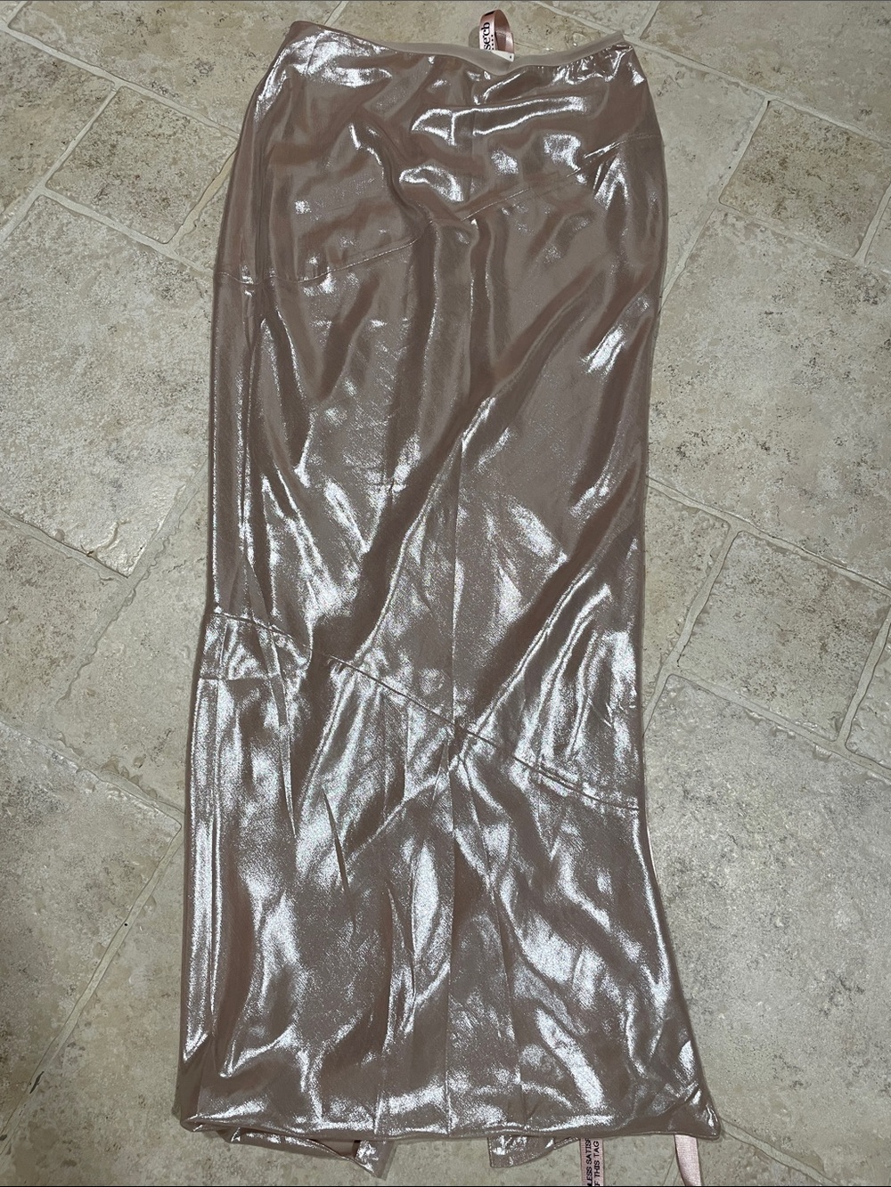 House of CB Neutral champagne maxi skirt